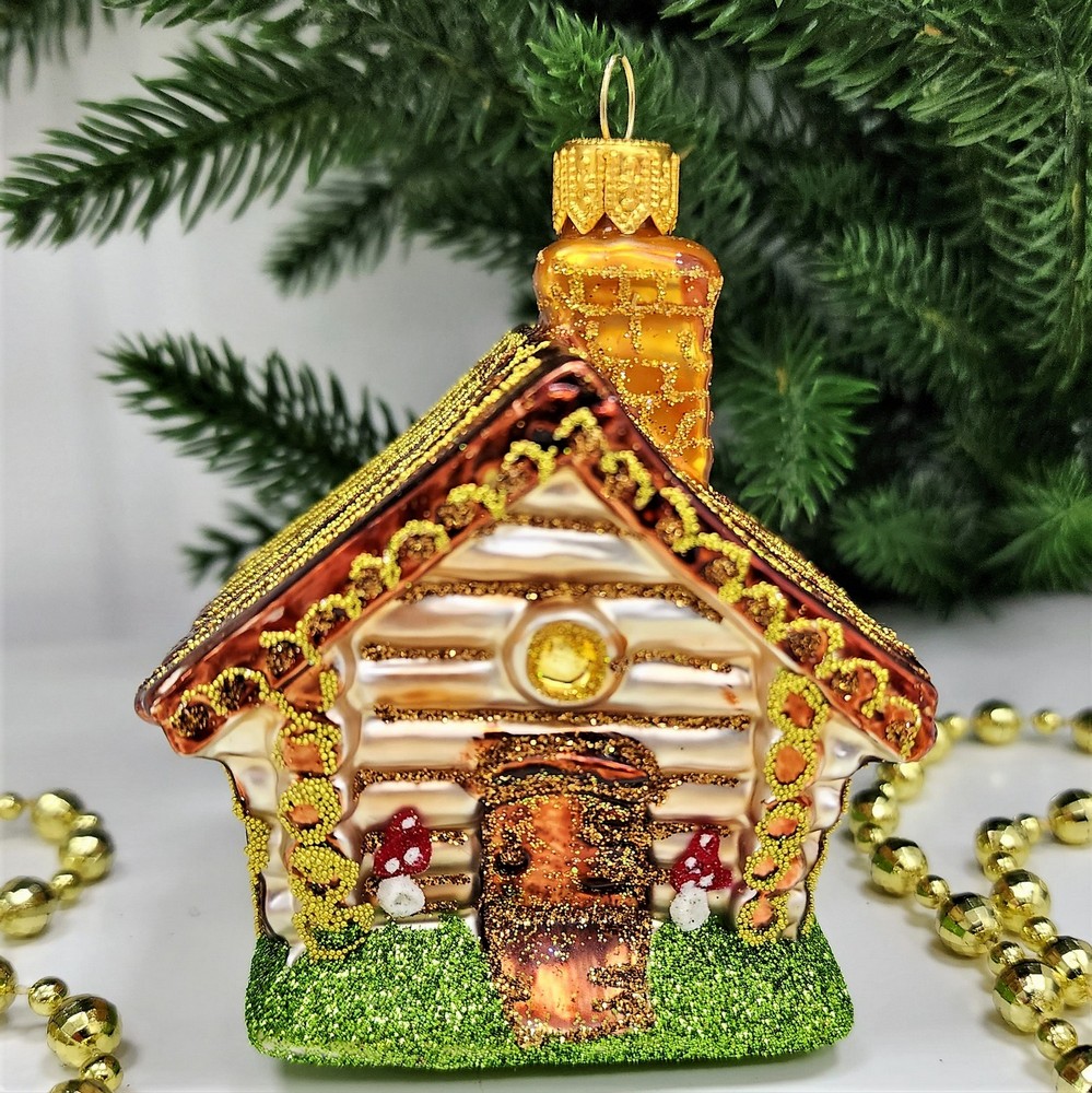 фото Стеклянная елочная игрушка Домик