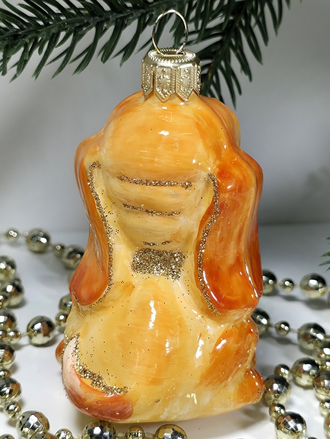 фото Стеклянная елочная игрушка Щенок