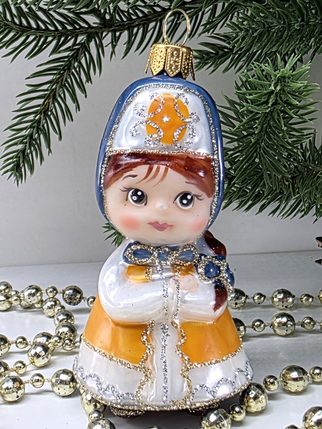 фото Стеклянная ёлочная игрушка Василиса-3