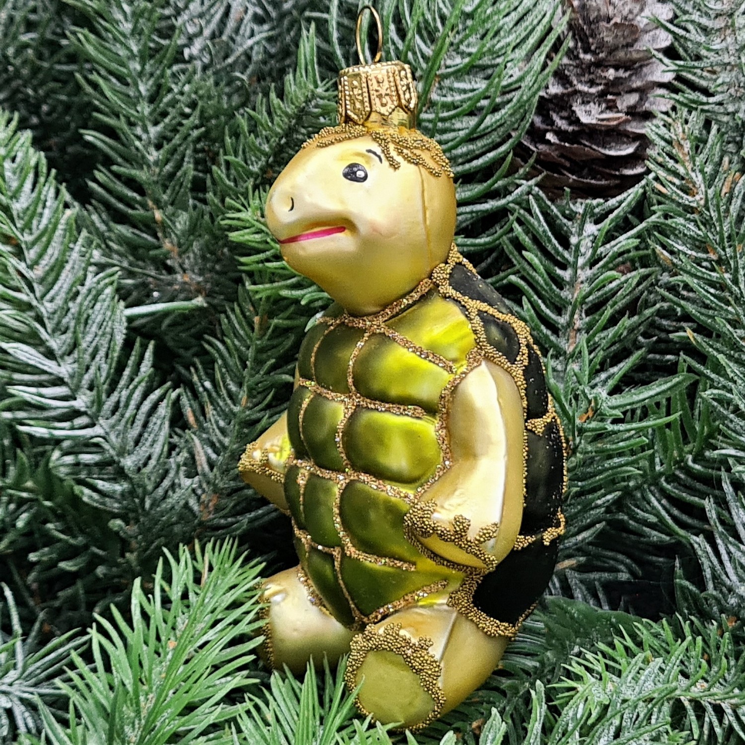 фото Стеклянная елочная игрушка Черепаха