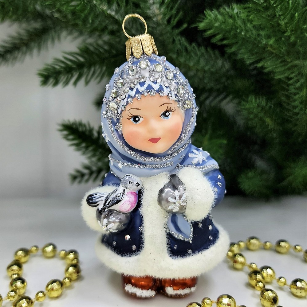 фото Стеклянная елочная игрушка Снегурочка
