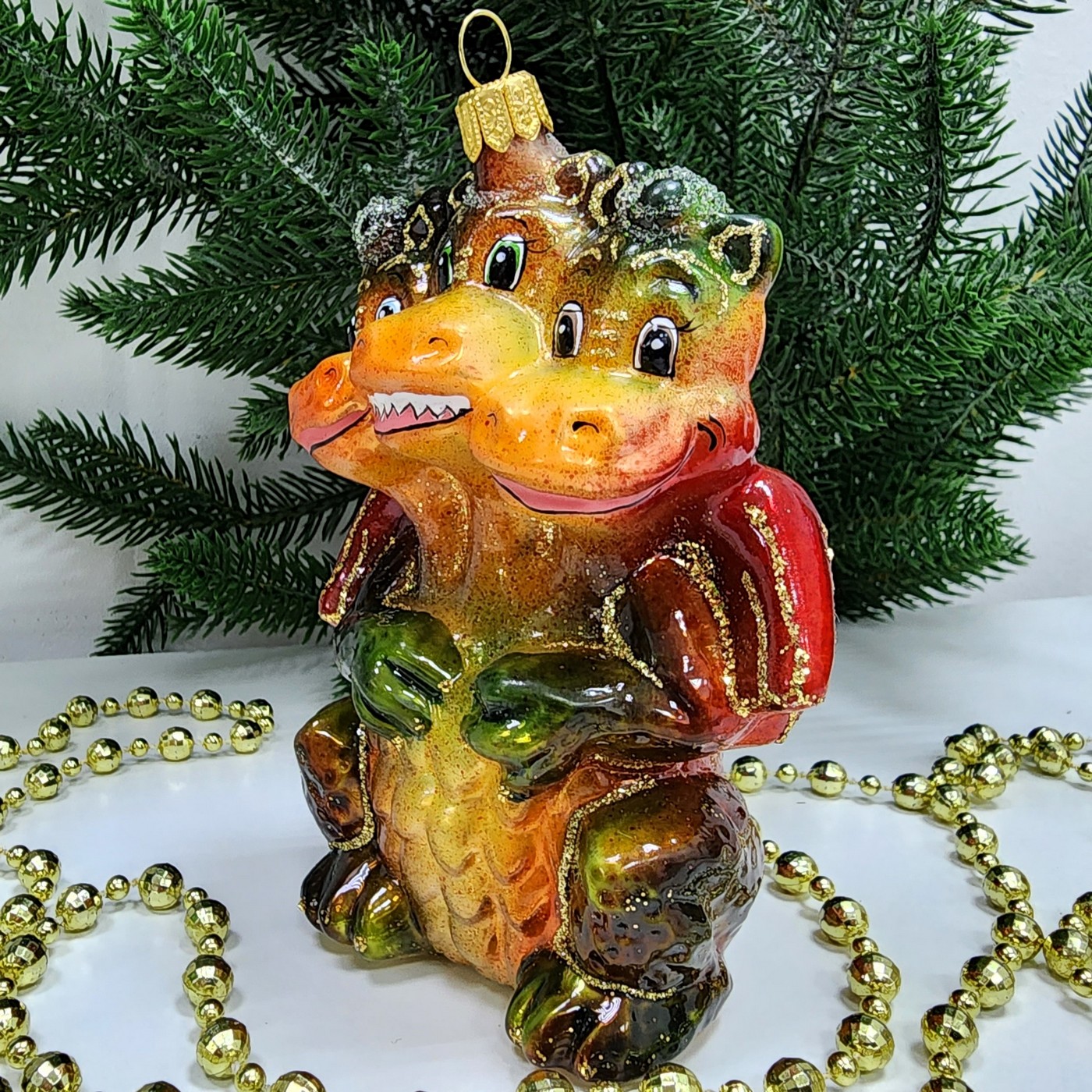 фото Стеклянная елочная игрушка Дракоша