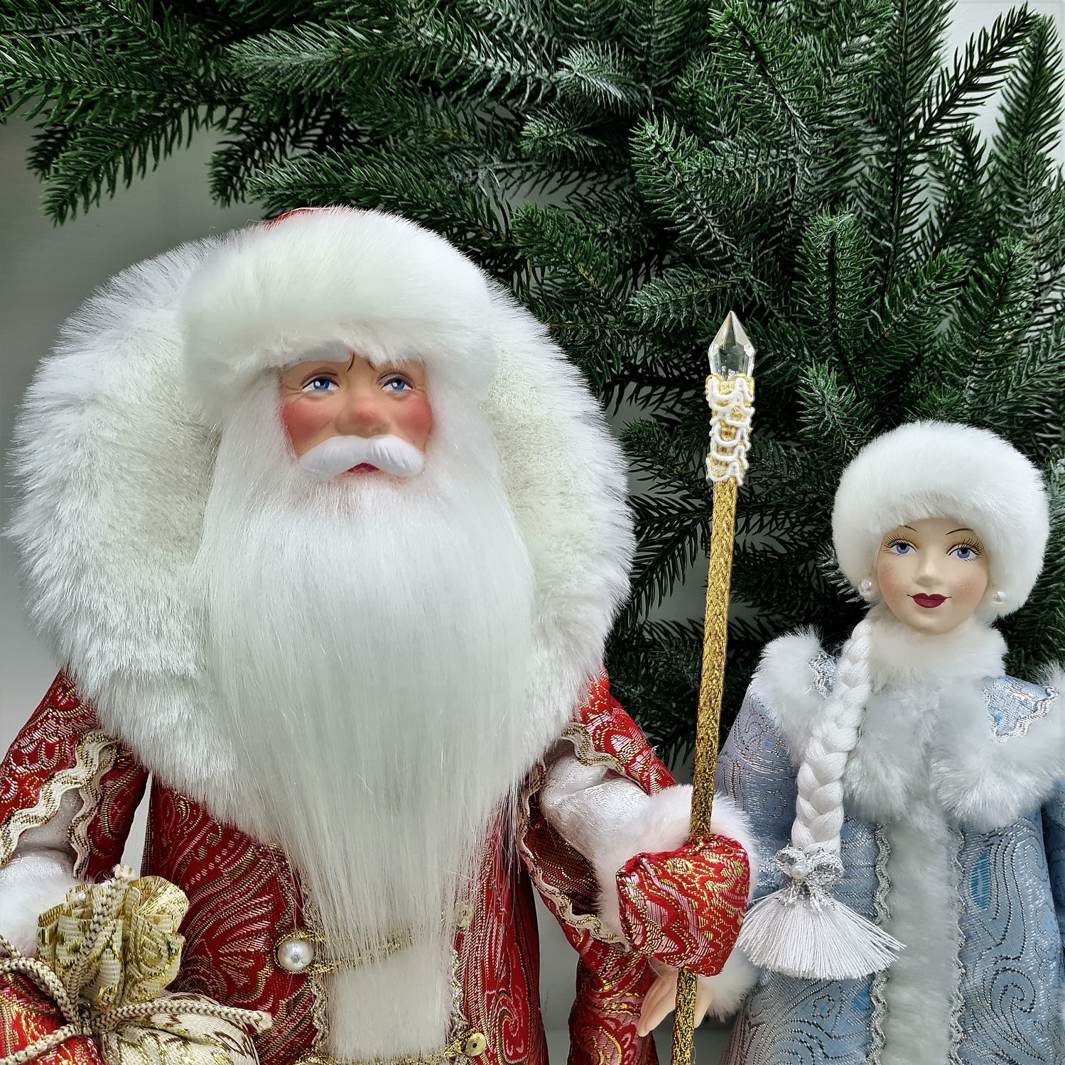 фото Набор Дед Мороз 34 см и Снегурочка 29 см №104