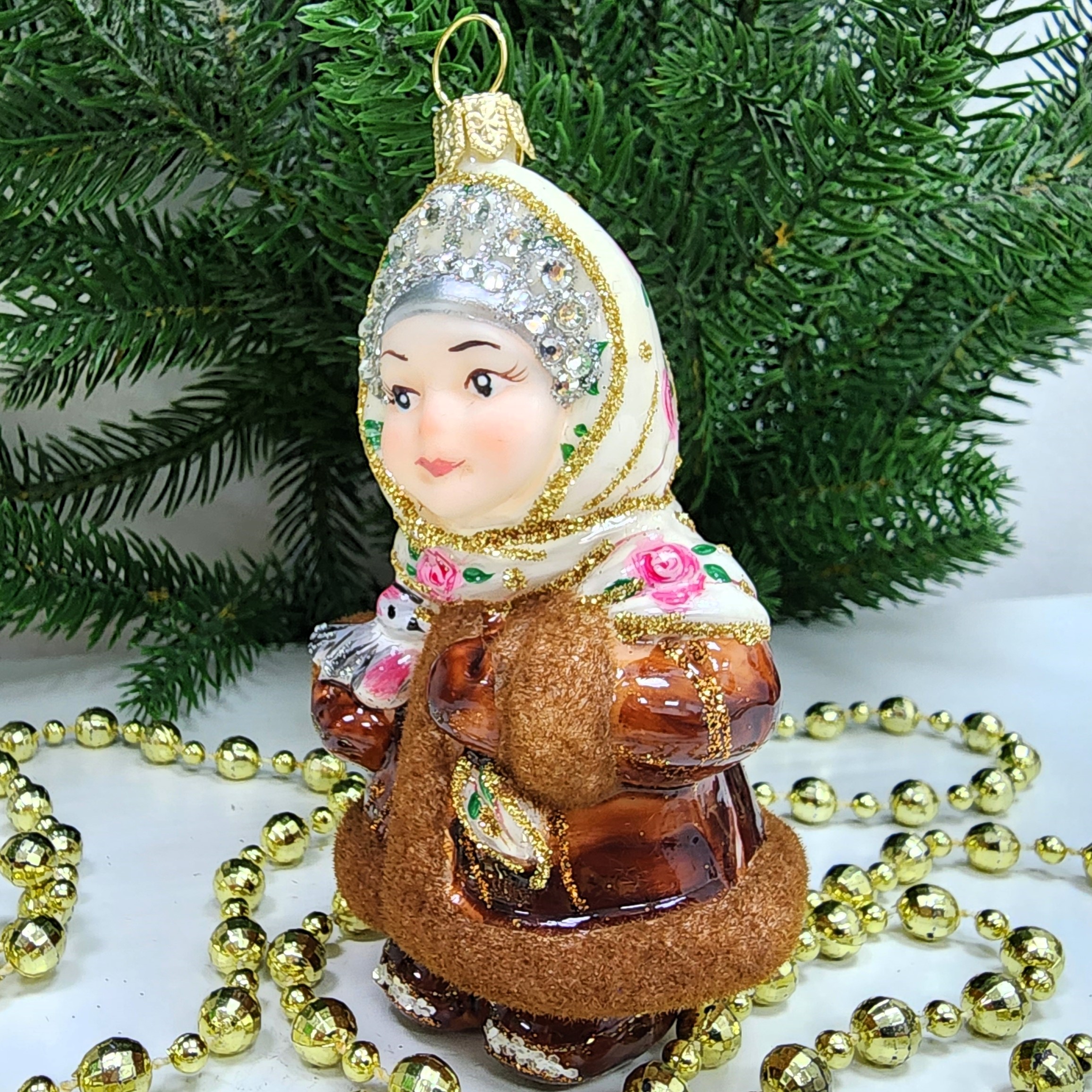 фото Стеклянная елочная игрушка Снегурочка