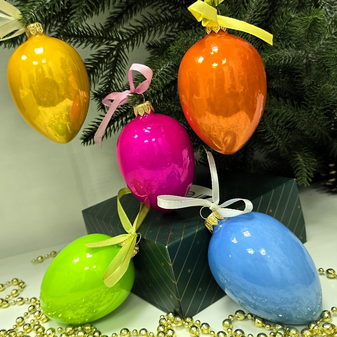 фото Набор стеклянных ёлочных игрушек Irena-Co Пасхальные яйца