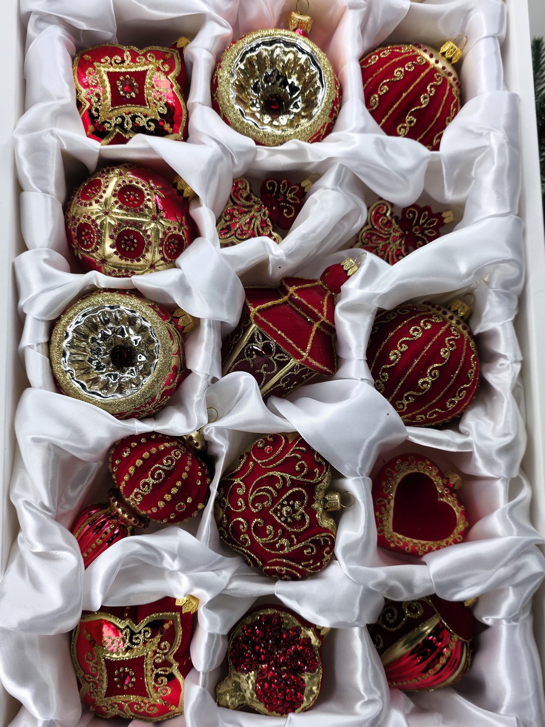 фото Набор ёлочных игрушек Красный бархат