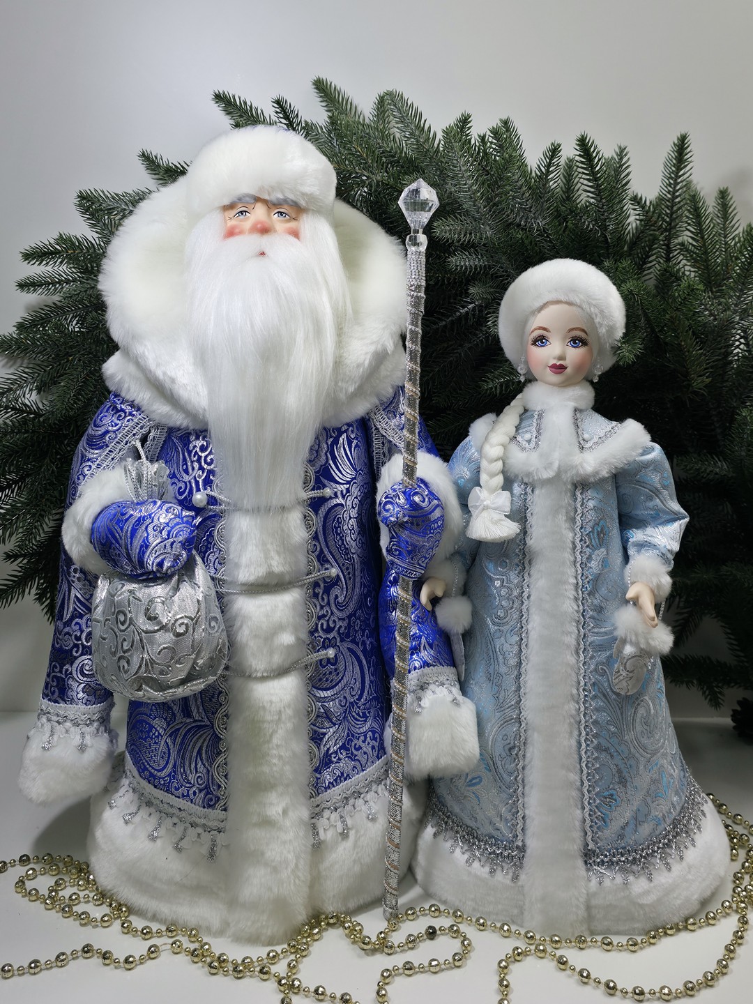 фото Набор Дед Мороз 50 см и Снегурочка 47 см №135