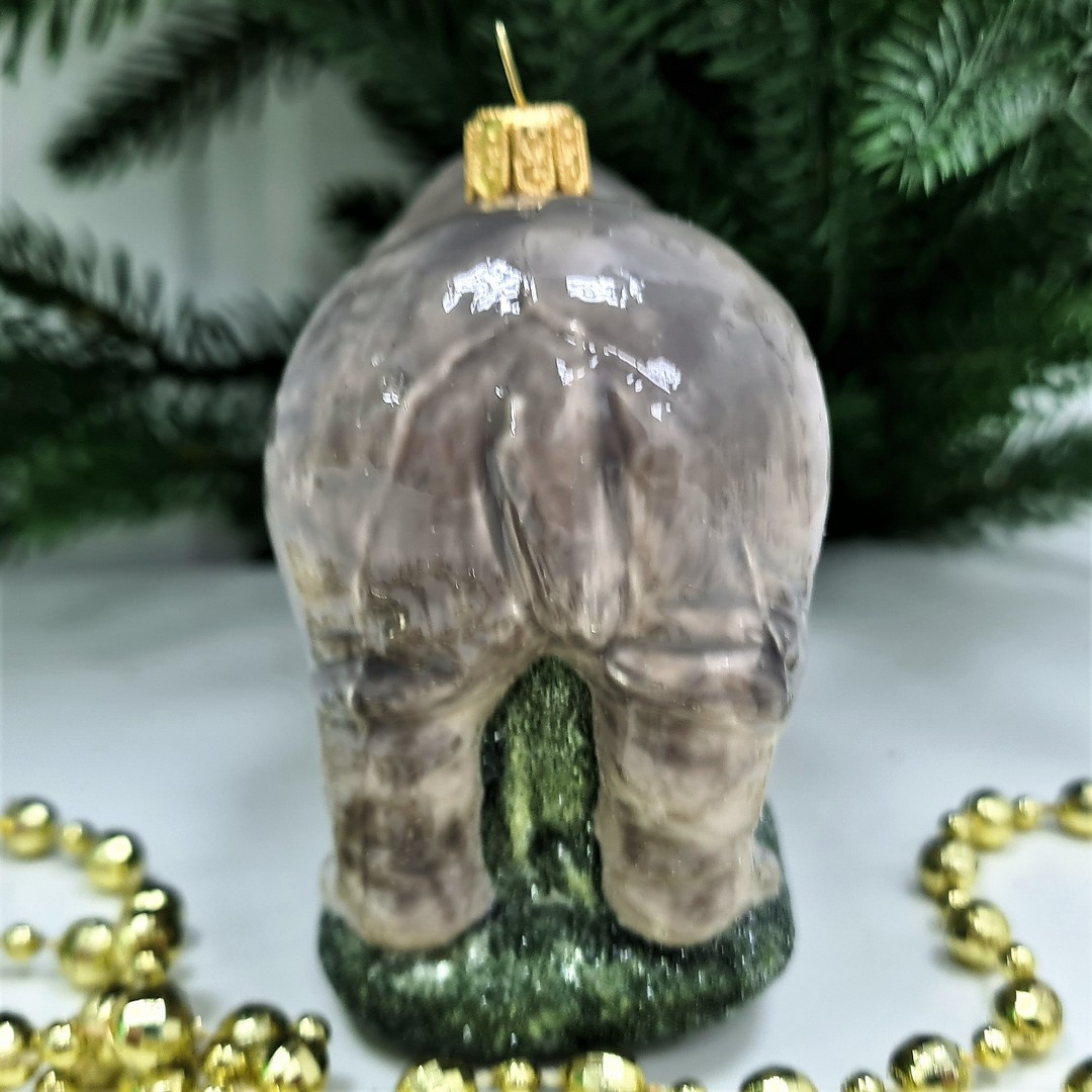 фото Стеклянная елочная игрушка Носорог