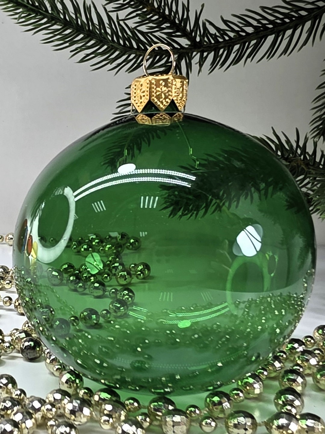 фото Стеклянный ёлочный шар Irena-Co 80мм №528