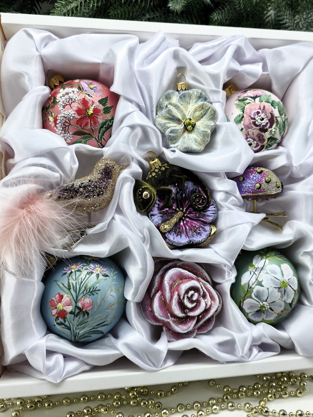 фото Набор ёлочных игрушек Цветочный