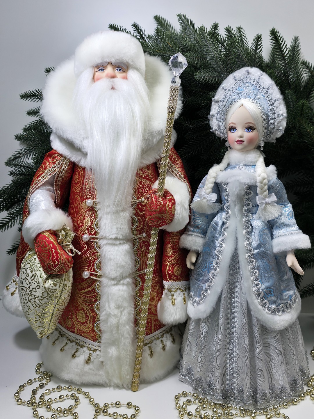фото Набор Дед Мороз 50 см и Снегурочка 47 см №138