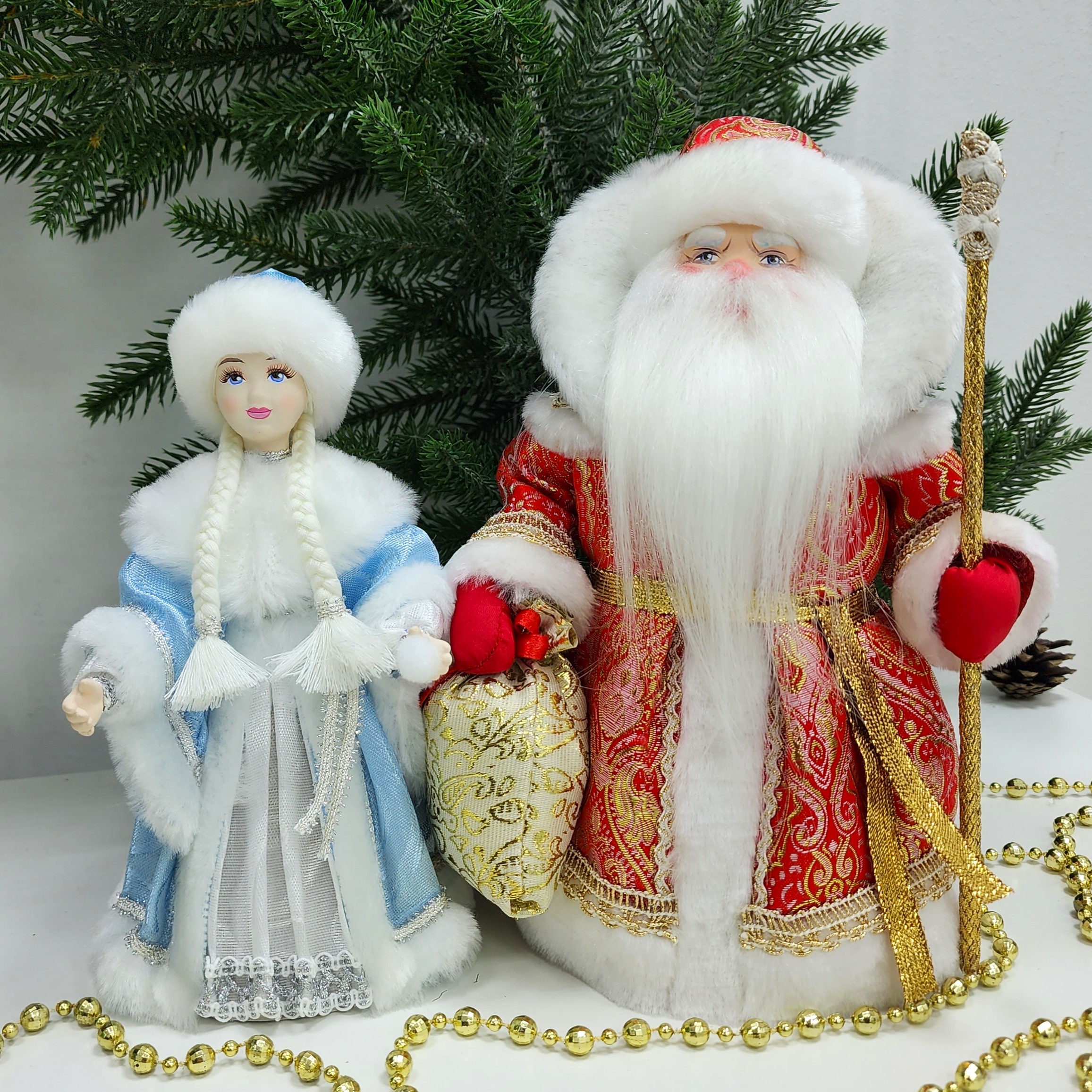 фото Набор Дед Мороз 22 см и Снегурочка 20 см №120