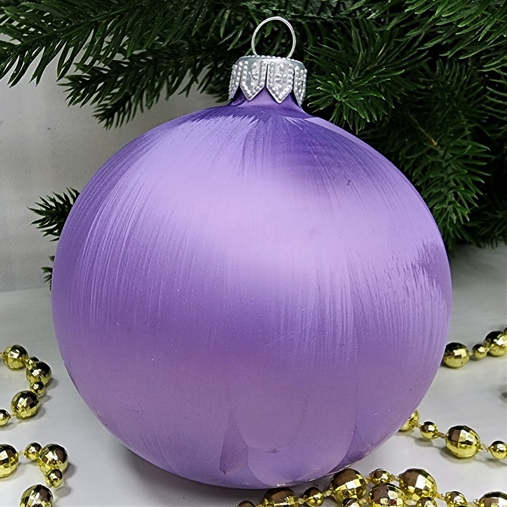 фото Стеклянный шар 80 мм Морозко фиолет