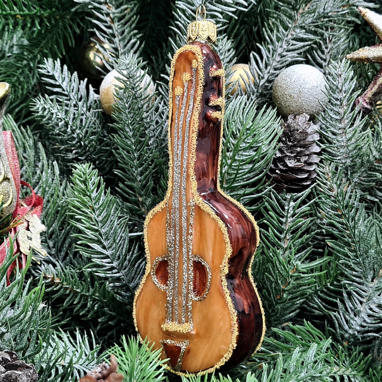 фото Стеклянная елочная игрушка Гитара
