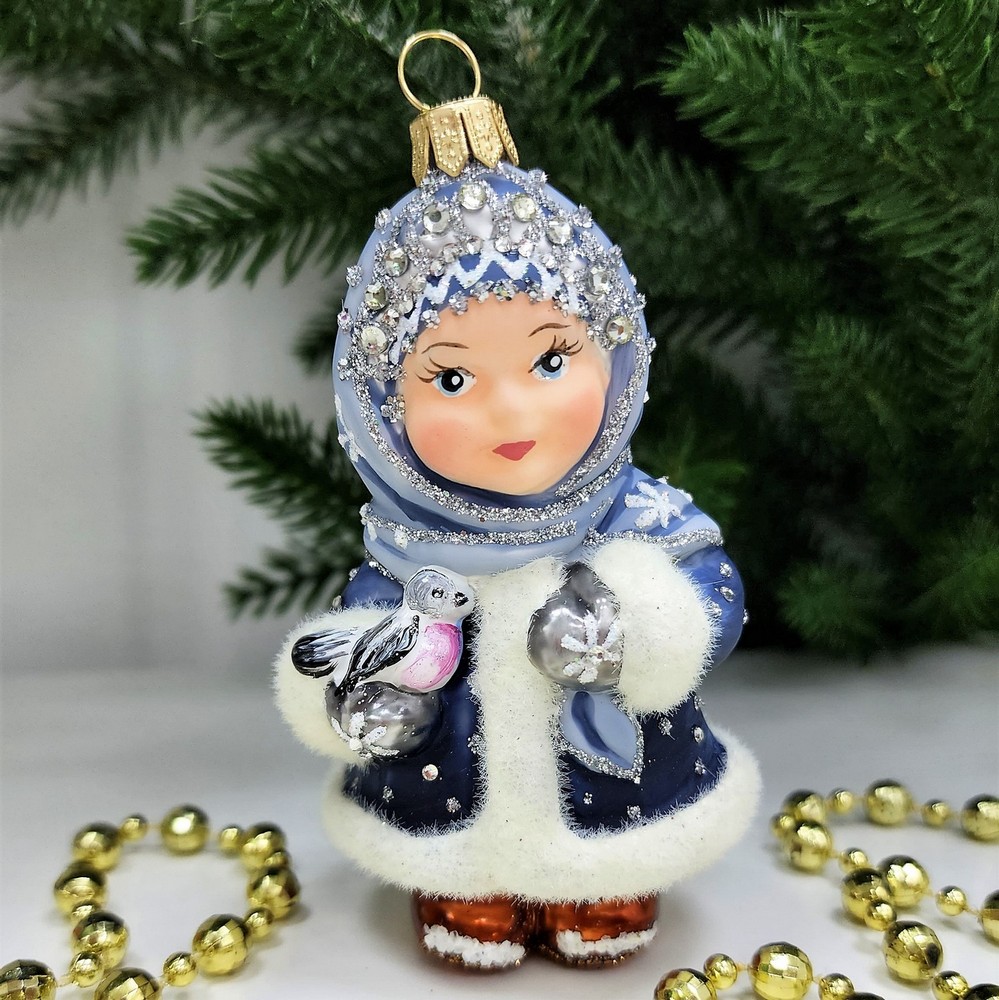 фото Стеклянная елочная игрушка Снегурочка