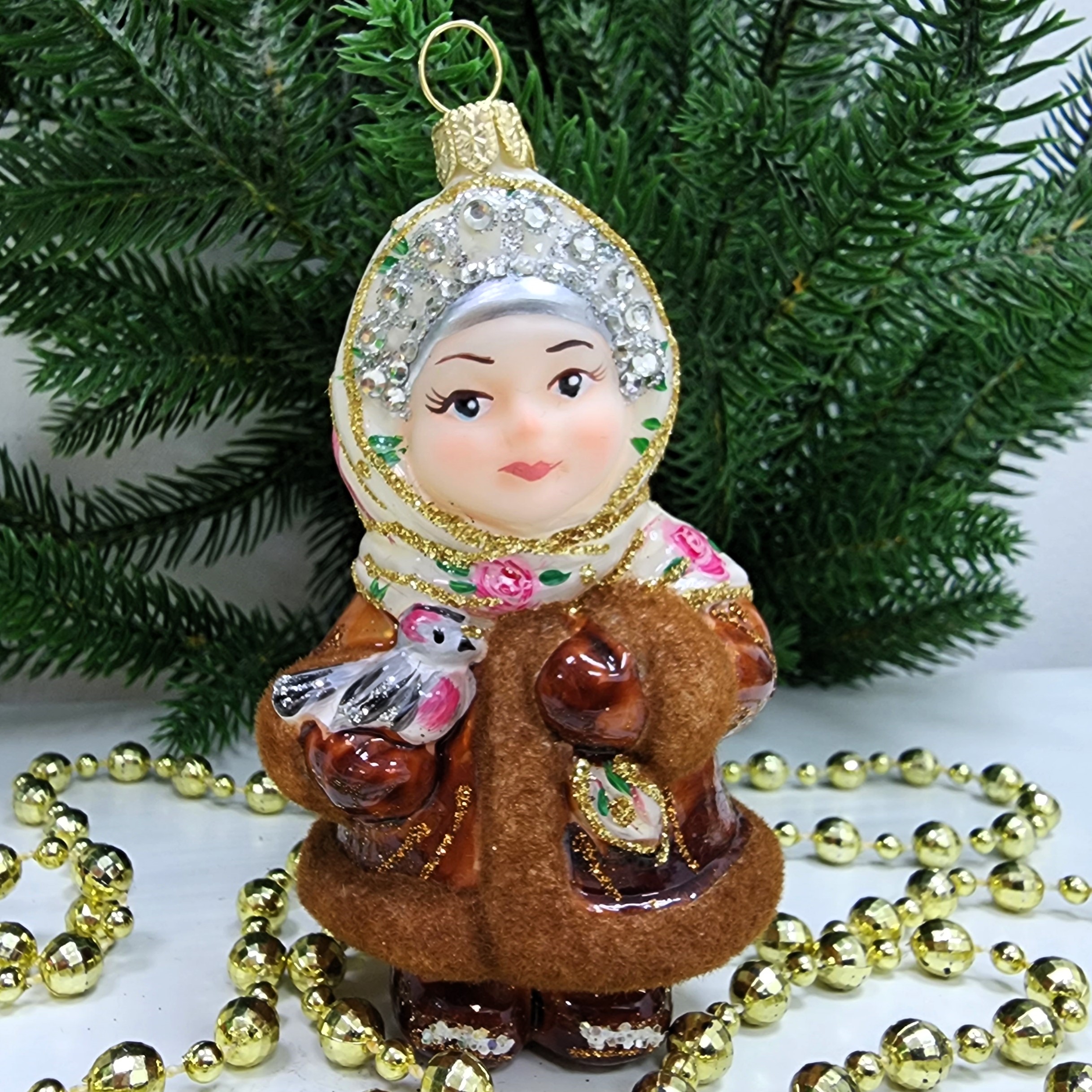 фото Стеклянная елочная игрушка Снегурочка